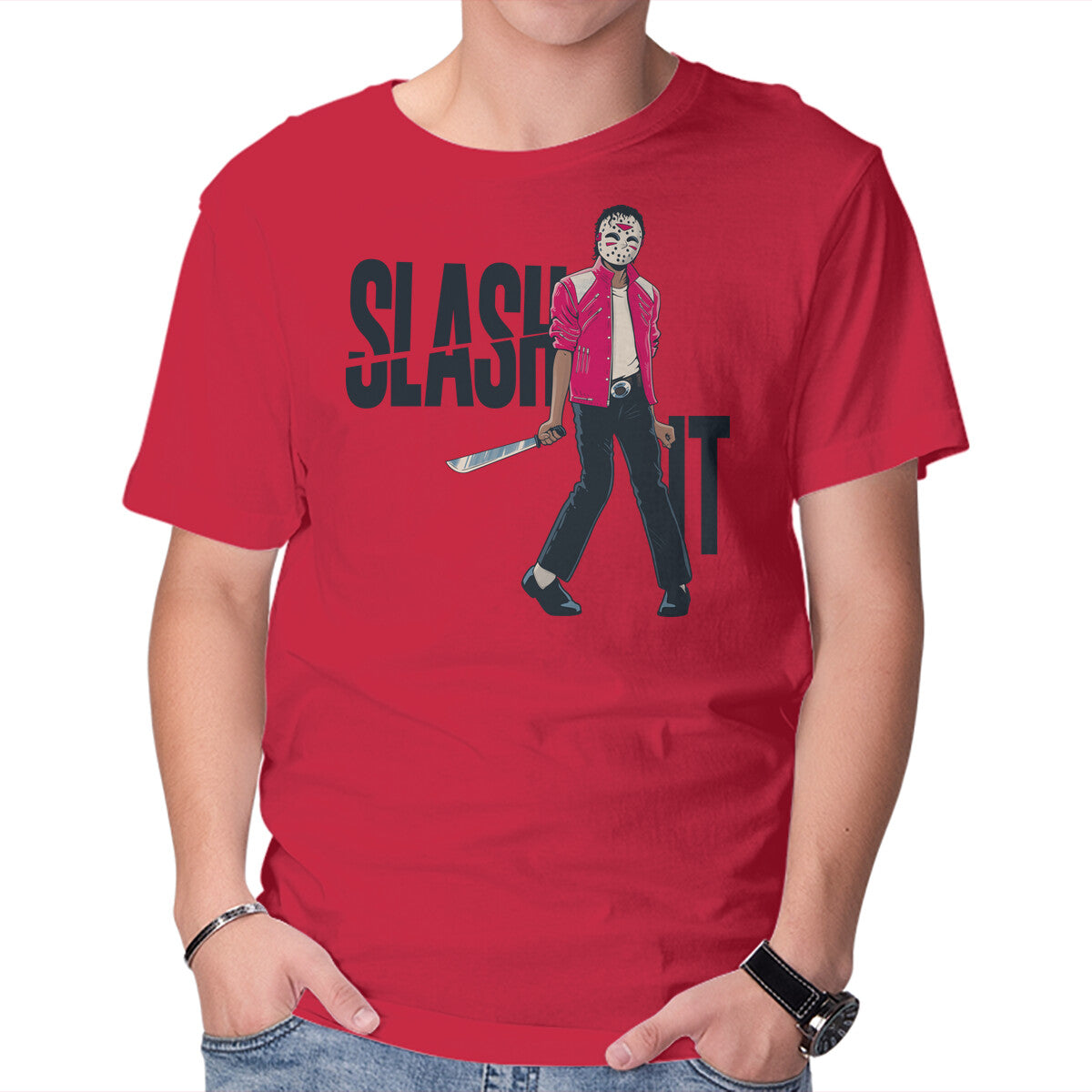 Unisex Crew Neck T-Shirt Slash It Graphic Short Sleeve Casual Tee L