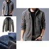 Stylish Men's Sweater Hoodie Featuring Long Sleeves And Plush Plaid Lining For Winter