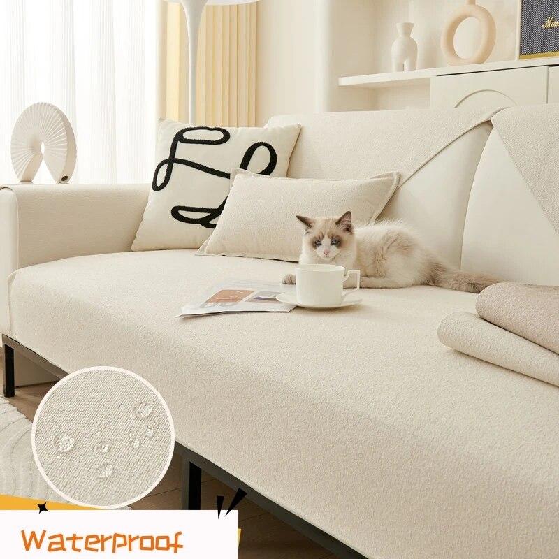 Waterproof Sofa Covers Sectional Couch Cover Anti-Slip Sofa Cushion Couch Sofa Plush 1/2/3/4 Seaters Sofa Mat Stylish Sectional