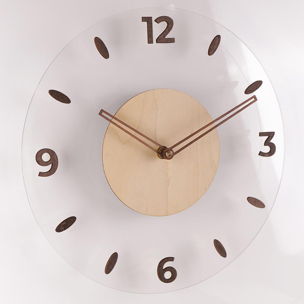Japanische Massivholz Wanduhr Einfache Transparente Kreative Uhr Wanduhr Wohnzimmer Heimwand Heimdekoration Uhr