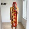Kostým Jídlo s kapucí pro dospělé Rychlý kostým, Unisex Kostým s tématem Hot Dog Hamburger Hranolky Cosplay Oblečení na převlečení pro Halloween Sváteční večírek