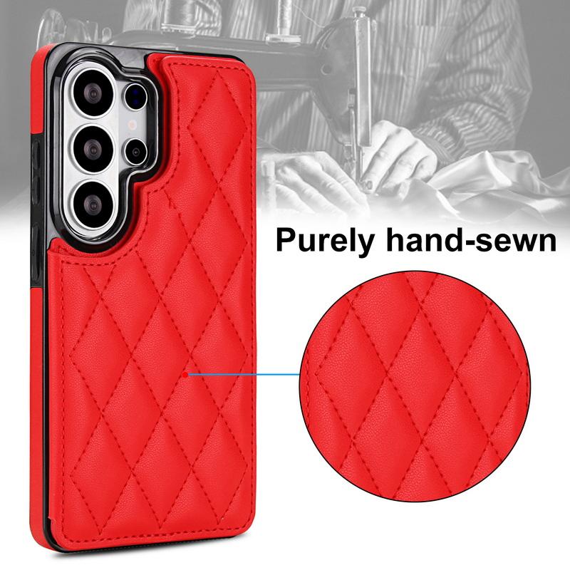 Luxury Mesh Leather Card Slots Wallet Case For Samsung Galaxy S26 Ultra S25 FE S24 S23 S22 Plus S21 FE A53 A54 A55 A56 A57 5G Card Holder Back Cover