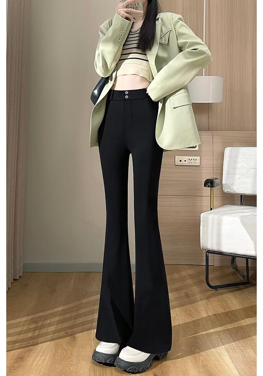 

Women s Plus Size Tall Black Micro-Flare Bell Bottom Pants for Spring/Summer XXL чорний