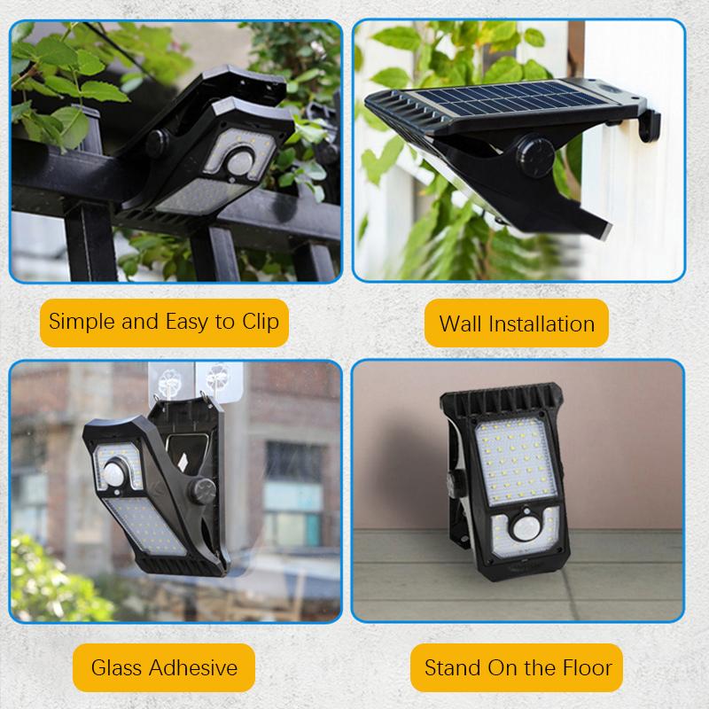 Intelligent Light Control Solar Lamp,Polycrystalline Panel,Auto-Charging by Day Auto-On at Night,PIR Motion Sensor with 3 Modes