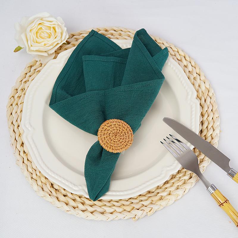 12 יחידות מפיות בד שולחן כותנה עמידות 30x45 ס"מ בד רב פעמי צבע אחיד למטבח, פינת אוכל, פסח, חתונה, קישוט