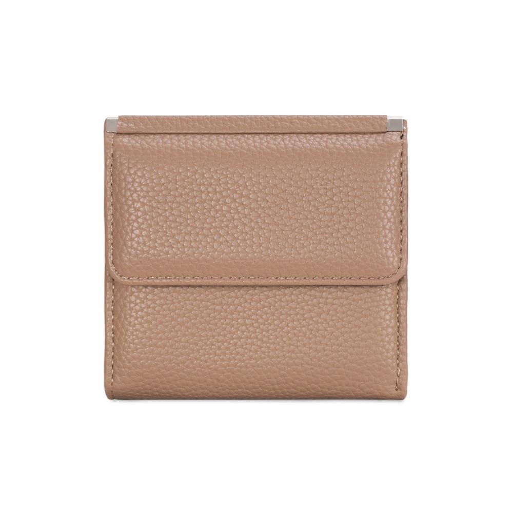 Leather Material Short Wallet Magnetic Closure Large Capacity Bifold Wallet Solid Color Multiple Card Slots Coin Purse Women