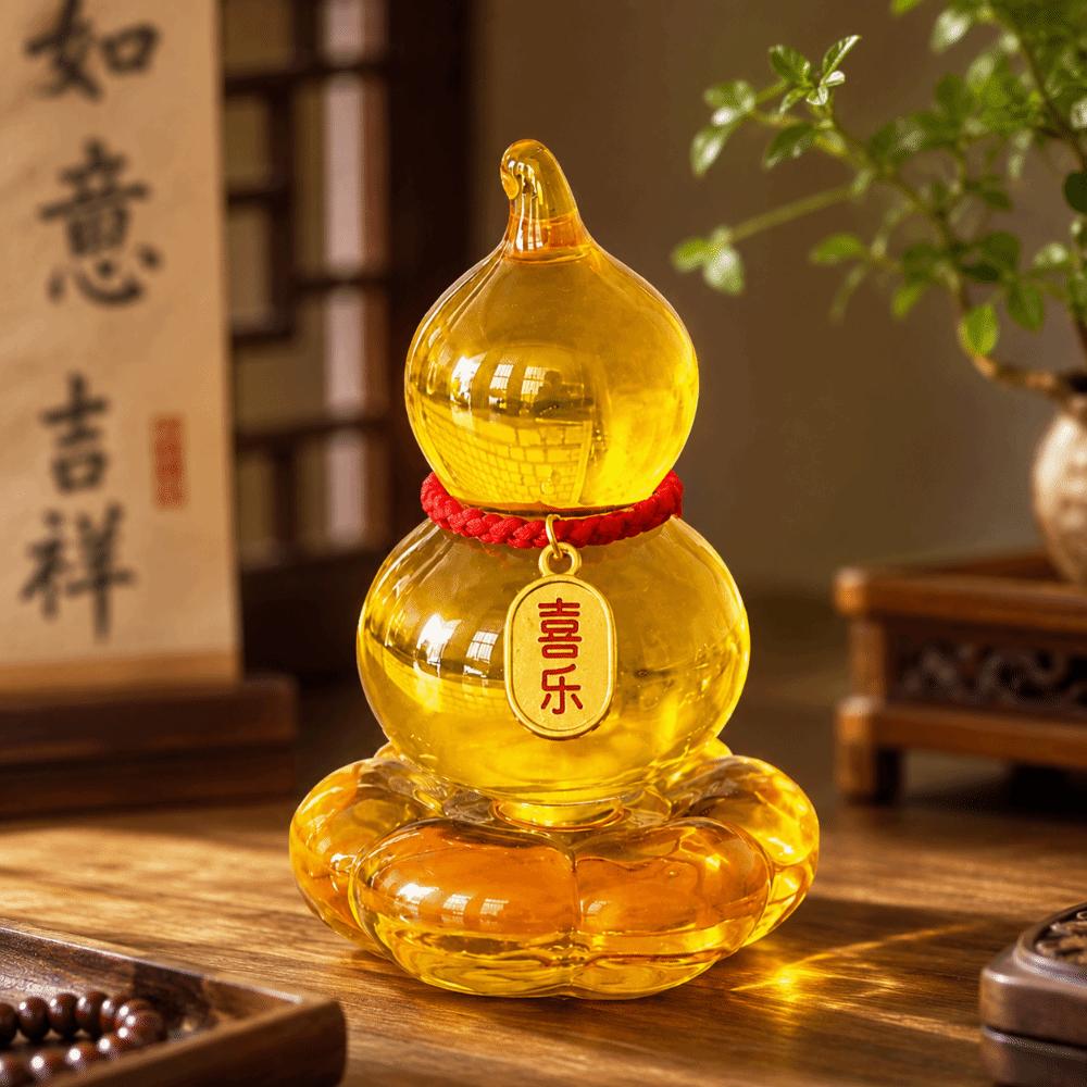 Creative Spinning Car Ornament Rotatable Mini Gourd Statue Rotating Gourd Ornament Table Decor