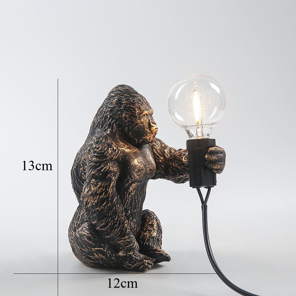 King Kong Gorilla Tier Tischlampe Innendekoration aus Kunstharz Kleine Nachtlichter Kreatives Babyzimmer Geschenk Tischdeko Lichter