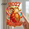 No Glue Glass Decoration Russian New Year Sheep Window Cling 2027, Removable PVC Static Stickers Sticker, Decorative Decal for Home and Office Holiday