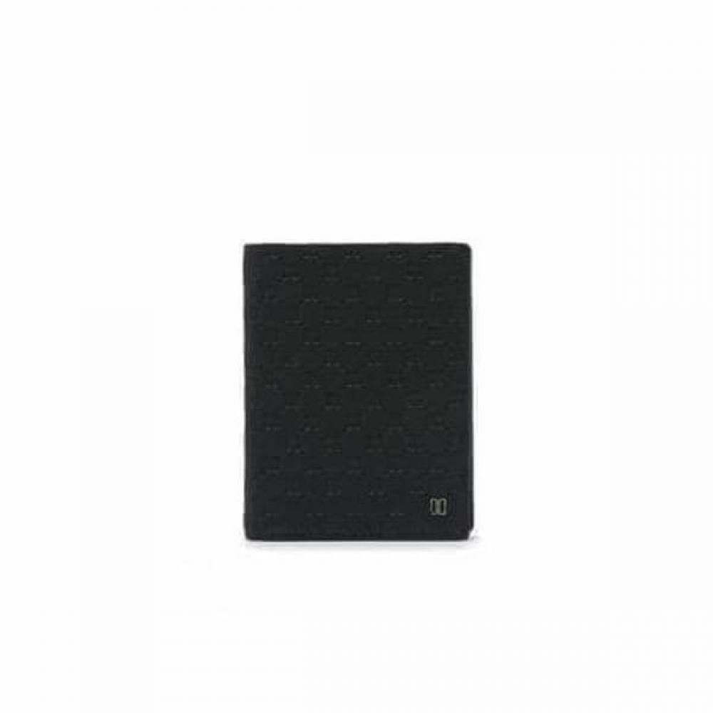 Daks Black European Leather Embossed Dd Pattern Card Wallet Dbwa5f365bk
