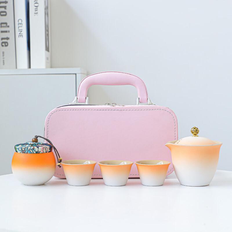 Nordic Ceramic Portable Travel Tea Set with Capsule Bag
