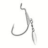 5pcs Heavy-Duty Lead Curved Fishing Hooks with Swivel Lead Head - Hook Point for Catfish, Carp, Pike, Trout - Sinkable Soft Bait for Texas Rig