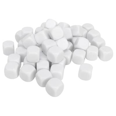 50PCS Blank Six Sided Dice Round Corner Plastic 0.6in Dice Cubes for Board Games DIY Sticker Math