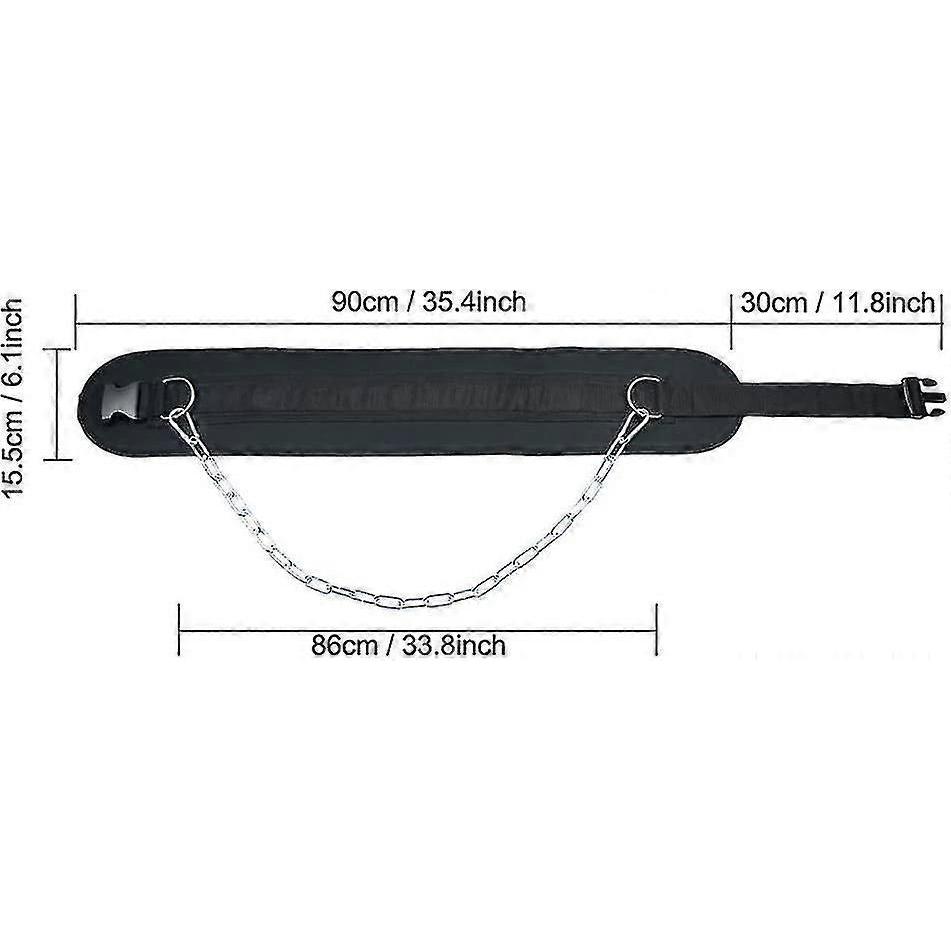 Pull-up Belt Weighted Flexion and Extension Belt Chain Double D-ring Weightlifting Back Support Belt