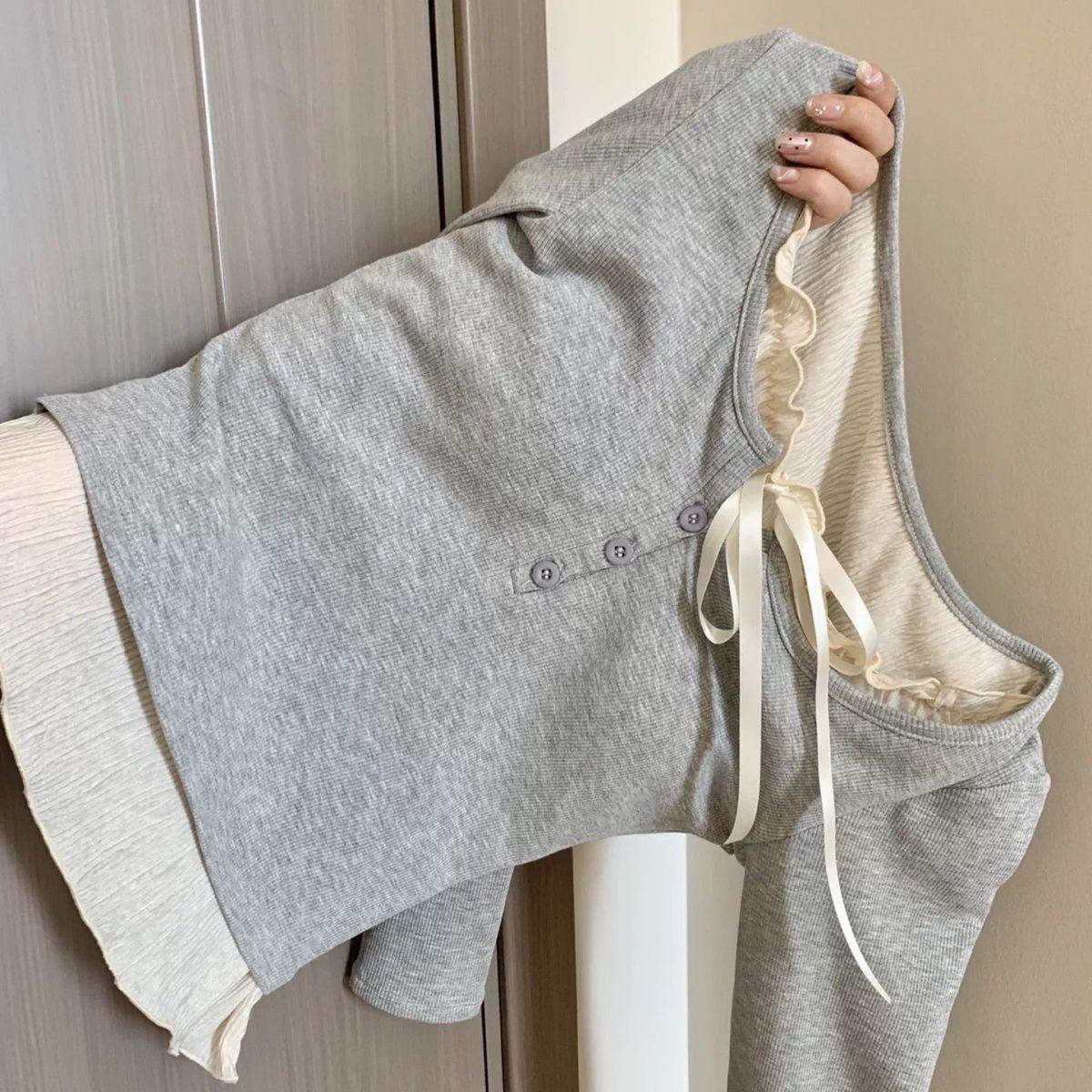 

Контрастные цвета, укороченный топ, облегающие шикарные футболки, футболки со шнуровкой, эстетичная уличная одежда, корейская мода, стиль преппи XL