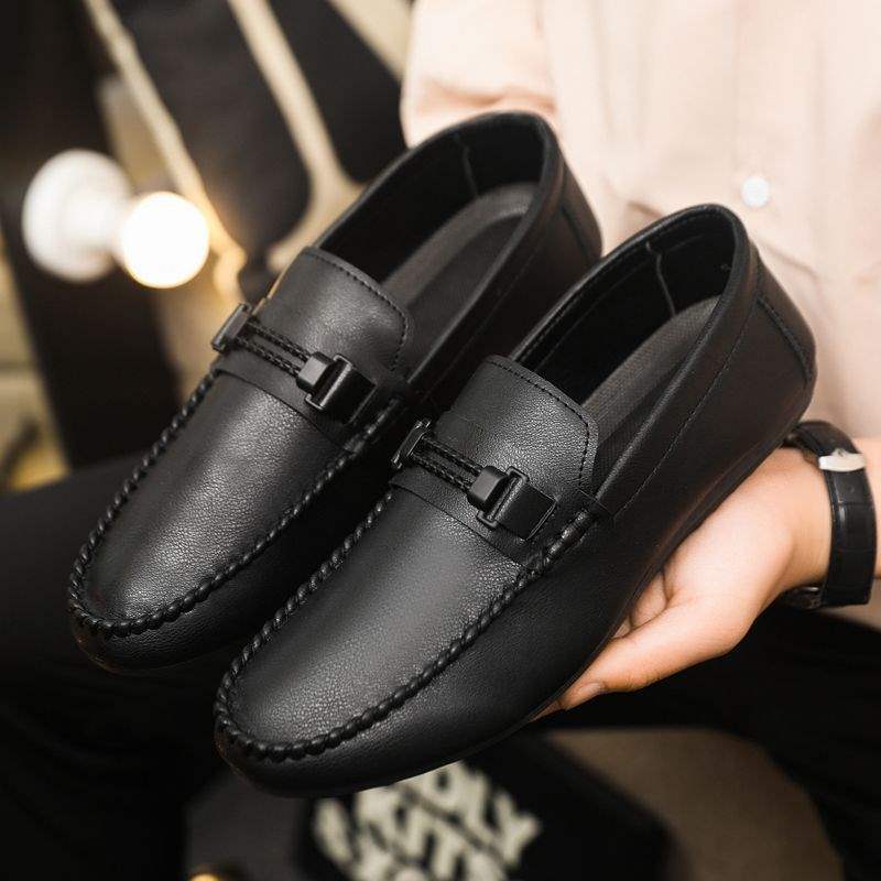 Doudou shoes men's 2025 new autumn small leather shoes breathable one-pedal men's shoes versatile casual work loafers
