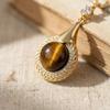 Shiny Wrapped Hollow Tiger Eye Earrings New Chinese Style Luxury Vintage Ear Jewelry For Women