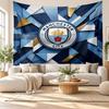 Arazzo da Parete Manchester City, Tessuto Morbido da Appendere, Sfondo Decorativo per Camera da Letto, Arte da Parete per la Casa