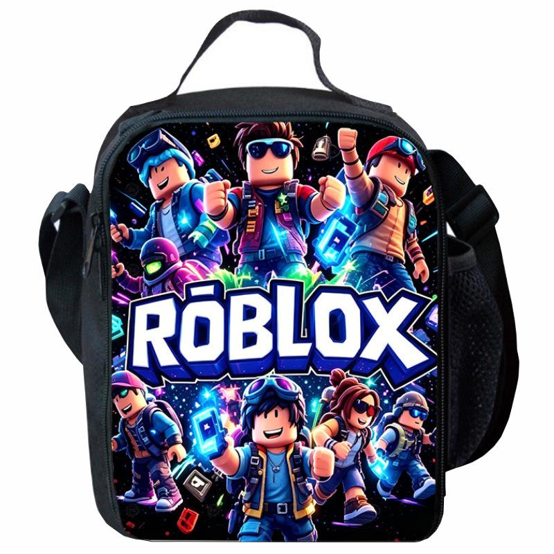 Roblox rajzfilmnyomatos szigetelt uzsonnás táska gyerekeknek Lunch Bag