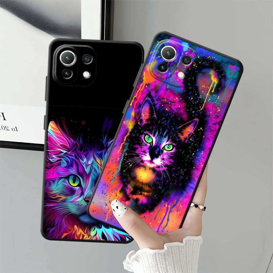 Cool Colored Cat Funda Phone Cover Case for Xiaomi Mi 13 Lite 10T 12X 12 12T Pro 14 11 11T
