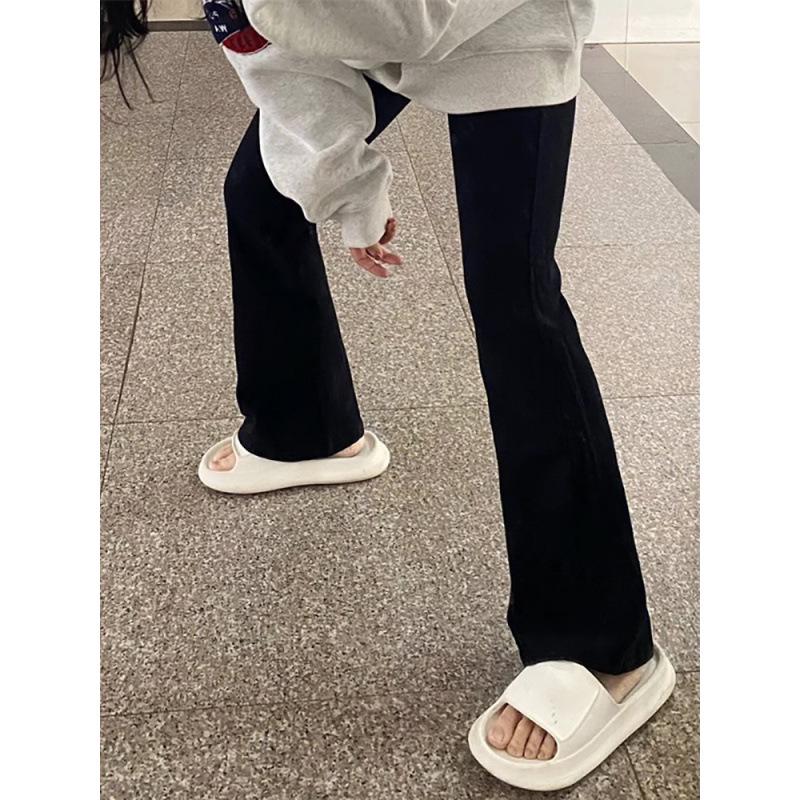 

Черные джинсы микроклеш с высокой посадкой больших размеров для женщин с фигурой «груша» – Эластичная облегающая посадка для осени 3XL