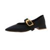 Mary Jane Einzelschuhe Dicker Absatz Schuhe Elegant Klassisch Retro Quadratische Zehenpartie Bequem Weich Flacher Schnitt Niedrige Absätze Damenschuhe