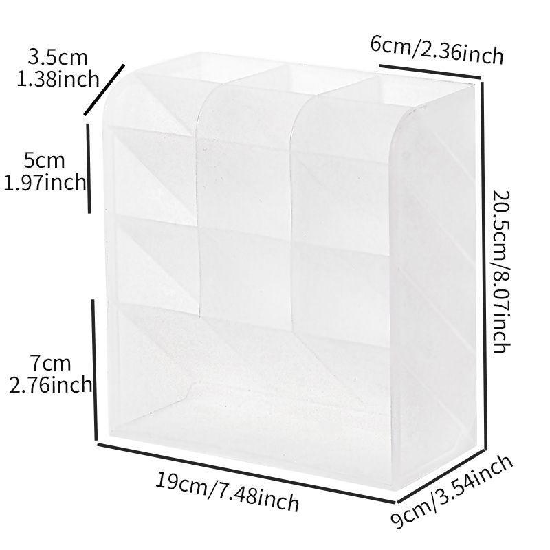 Large Transparent Slanted Pen Holder Desk Storage for Students and Children's Rooms