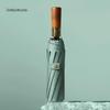 OEING Oversized 12-Rib Foldable Umbrella with Wood Handle