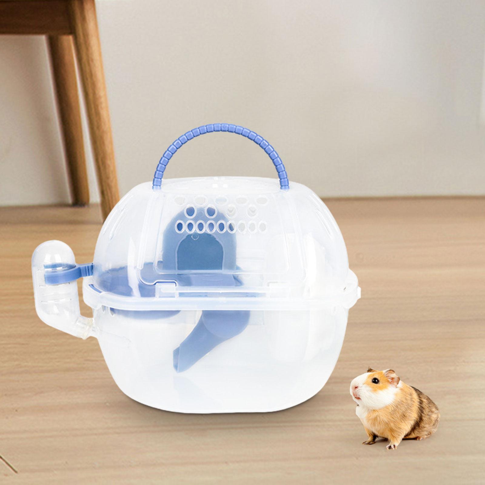 

Hamster Carry Case Cage Small Animal Carry Case Slide Ladder Habitat Clear синий
