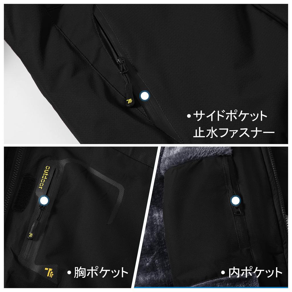 YSENTO Winter Jacket with Fleece Stand and Detachable and Warm for and Motorcycle Size 4XL Women's Lining, Collar, Hood, Windproof, Water-Repellent,