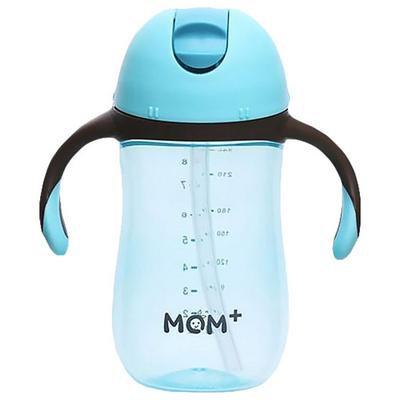 Mom Plus Trinkbecher mit Strohhalm 260ml, blau, 1 Stück