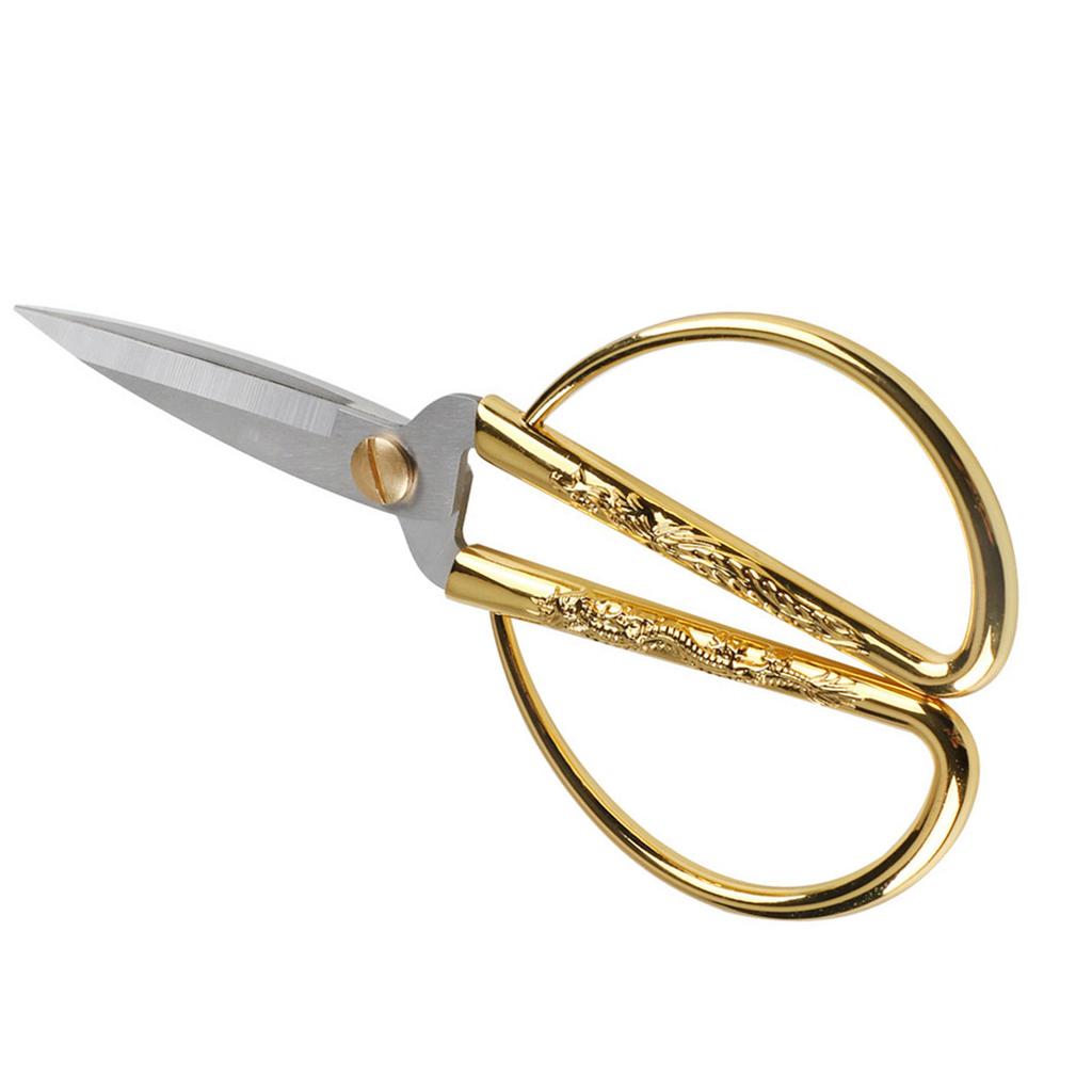Stainless Steel Scissors Ergonomic Design Gold Tone Dragon Scissors for Needlework Sewing Dressmaker