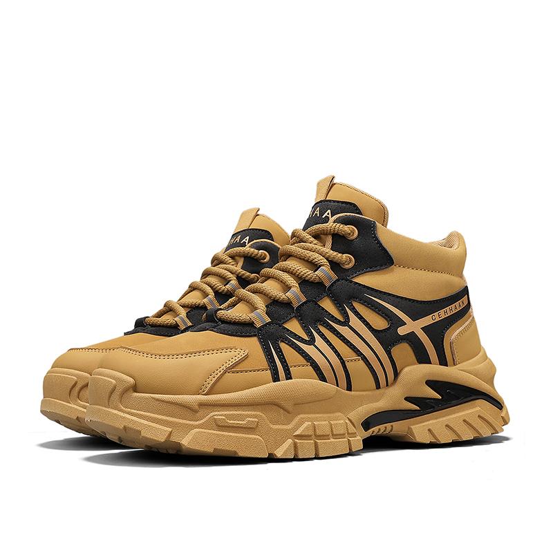 

Скейтборды мужские высокие зимние теплые кроссовки на шнуровке плоские толстые нескользящие спортивные туфли высокого качества обувь среднего возраста 44 коричневый