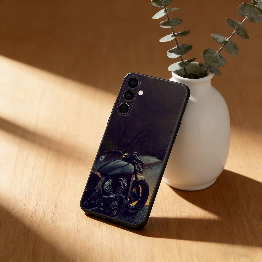 Motorrad Scout Handyhülle Für Samsung Galaxy A91,80,73,72 ,71,53,52,32 ,31,22,21s,20,Weiche Schwarze Hülle