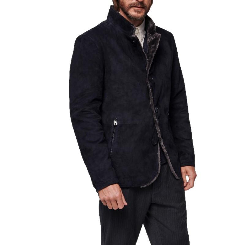 Mens Vintage Faux Fur Coat European Style Single Breasted Winter Outerwear Urban Casual Wear