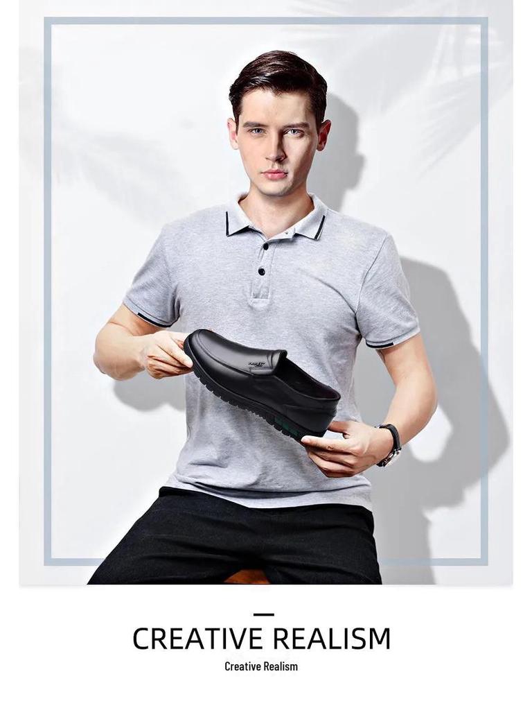 Men's Genuine Leather Non-Slip Casual Business Shoes - Breathable, Comfortable & Lightweight for Middle-Aged Dads