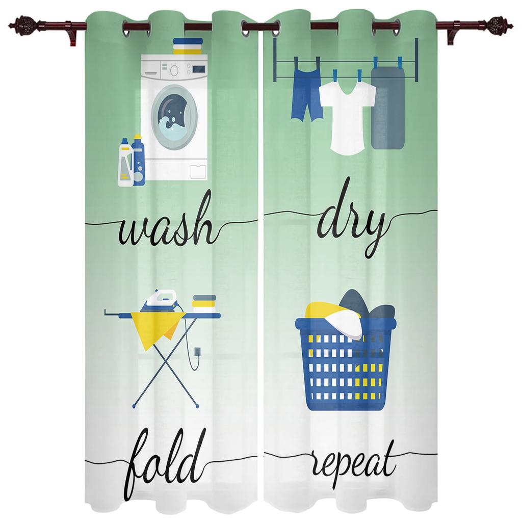 Rysunek pralni Retro Okna Zasłony Salon Luksusowy wystrój Zasłony świąteczne Sypialnia Kuchnia Draperie okienne