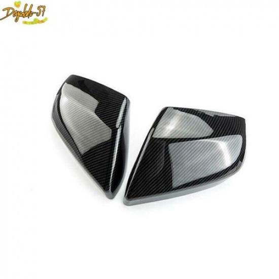 2PC Carbon Fiber ABS Rear View Side Mirror Cover Trim For Cadillac ATS 2013-
