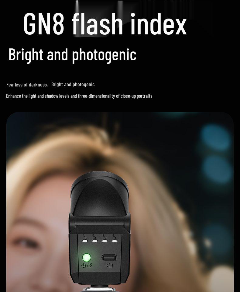 Fengbiao Mini Flash for Mirrorless & SLR Cameras – Portable On-Camera Portrait & Outdoor Fill Light with Hot Shoe Compatibility