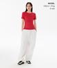 MUSINSA STANDARD WOMAN Women'S Ribbed Slim Fit T-Shirt [Red]