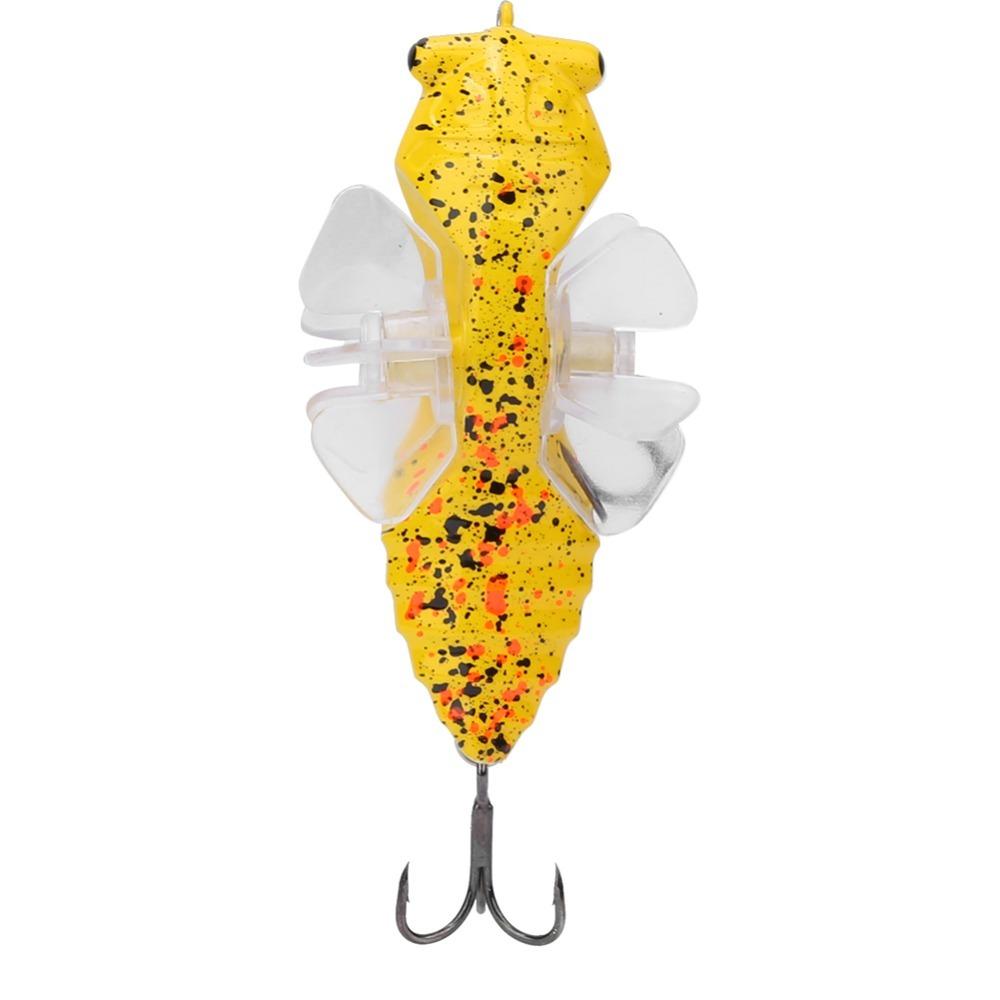 2PCS with RTreble Hook Cicada Fish Catcher 7.5cm Length Artificial Fishing Lure  Lake Fishing