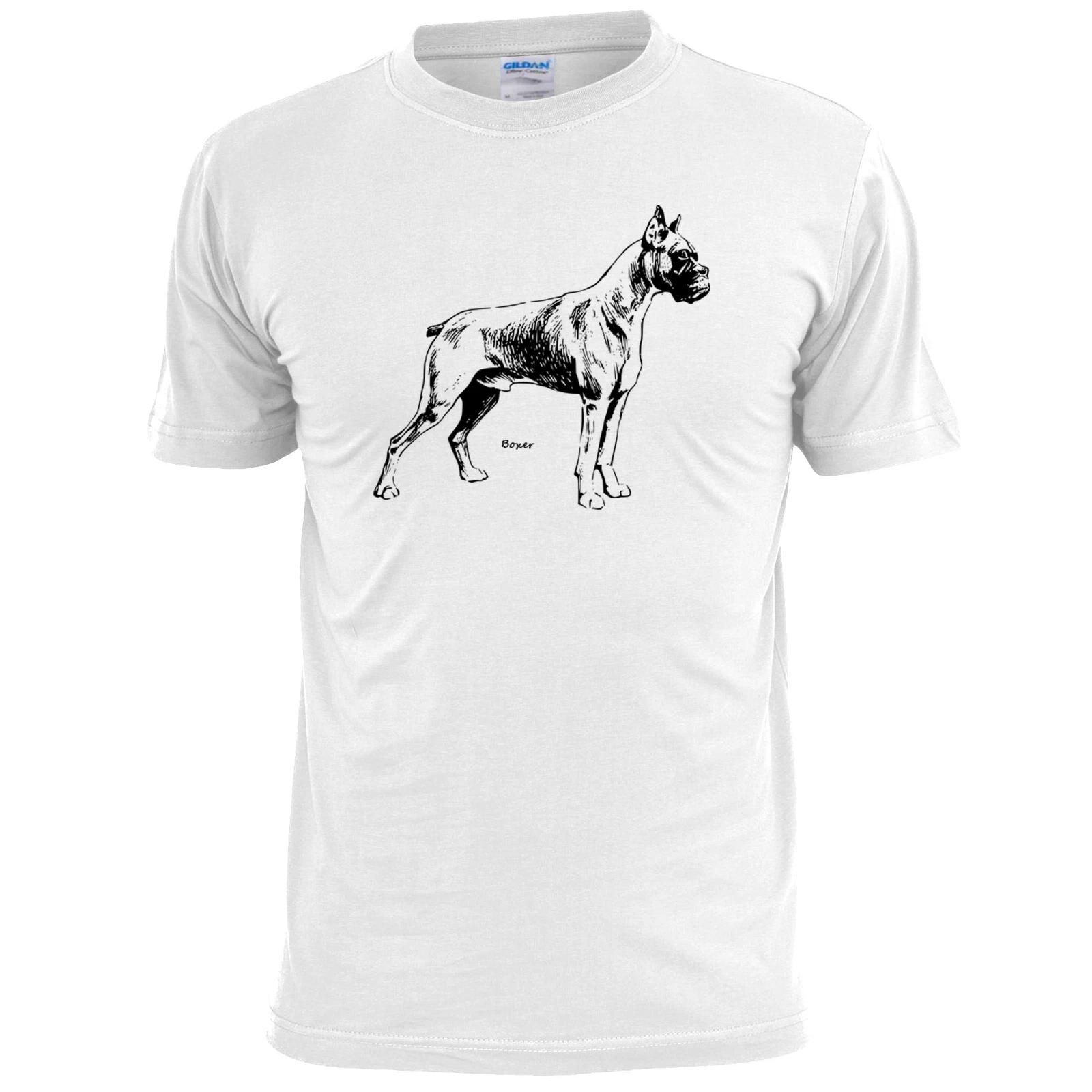 Mens Boxer Dog Sketch T shirt Pet Pooch Mans Best Friend XL