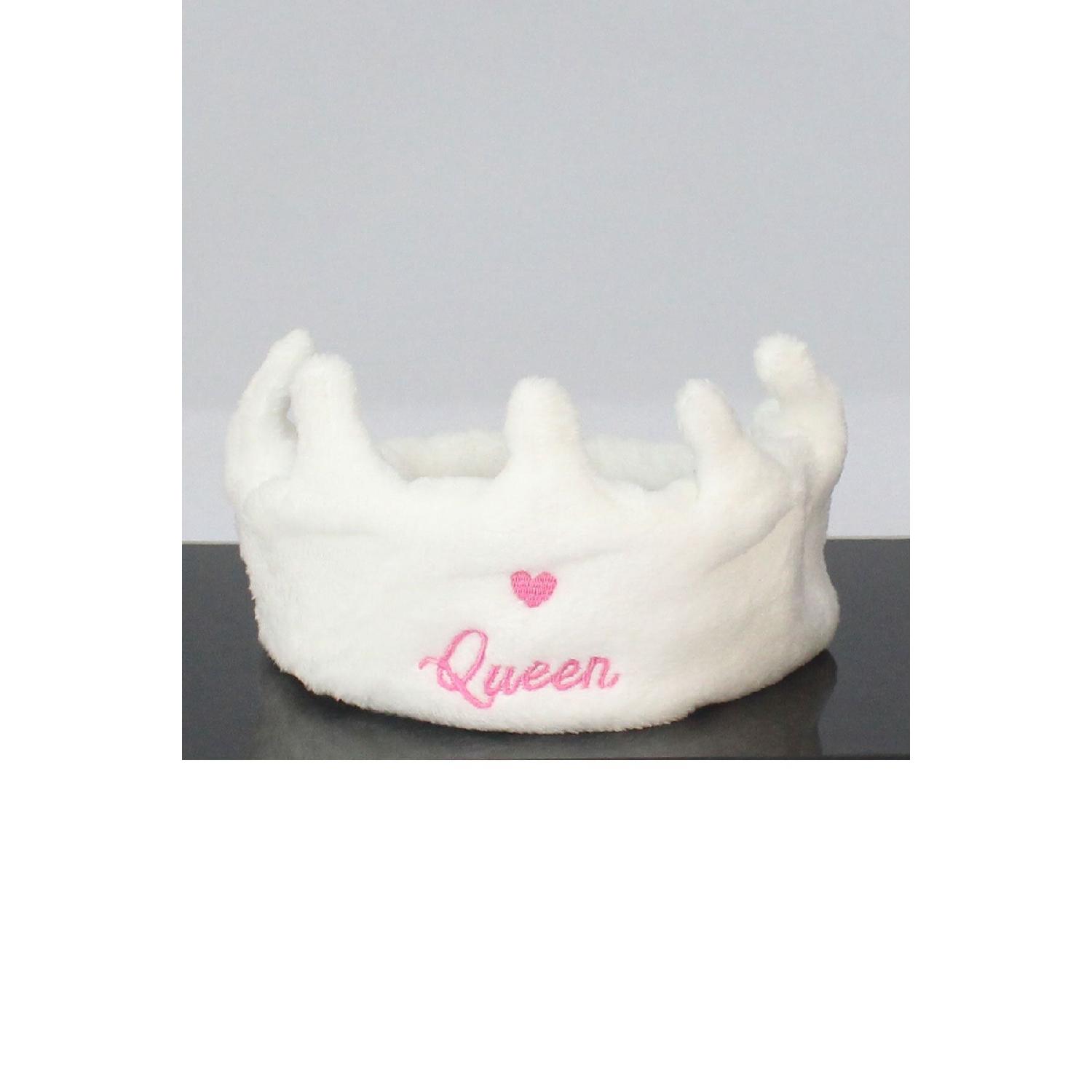 

Queen Crown Plush Bandana Makeup Spa Hair Band White чистый