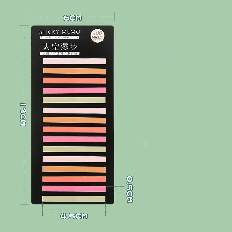 300 fogli di blocco note adesive con indice di colore arcobaleno, blocco note con adesivi, segnalibro, materiale scolastico, cancelleria kawaii