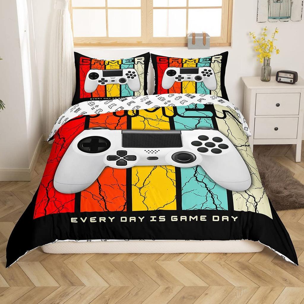 Turkey Three-Piece Quilt Cover 3D Digital Printing Bedding Autumn Pumpkin Maple Leaf Bed Cover