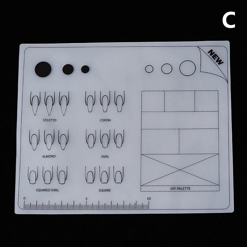 

15*18 см силиконовый коврик для демонстрации дизайна ногтей коврик для стола наклейки учебные листы шаблоны для ногтей инструмент для обучения нанесению ногтей