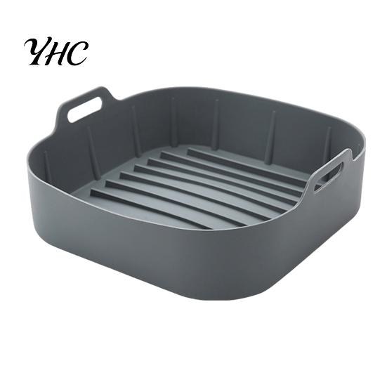 Easy To Clean Air Fryer Silicone Liner Baking Pan Liners with Handles Food-Grade Oven Square Airfryer Non-Stick Reusable Accessories for 4-6 Qt Fryers