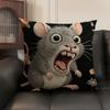 2D Scream Tiere Retro Kissenbezug Natürlicher Leinen Bio-Stoff Beidseitiger Druck Sofa Heimdekor Geschenk Kissenhülle