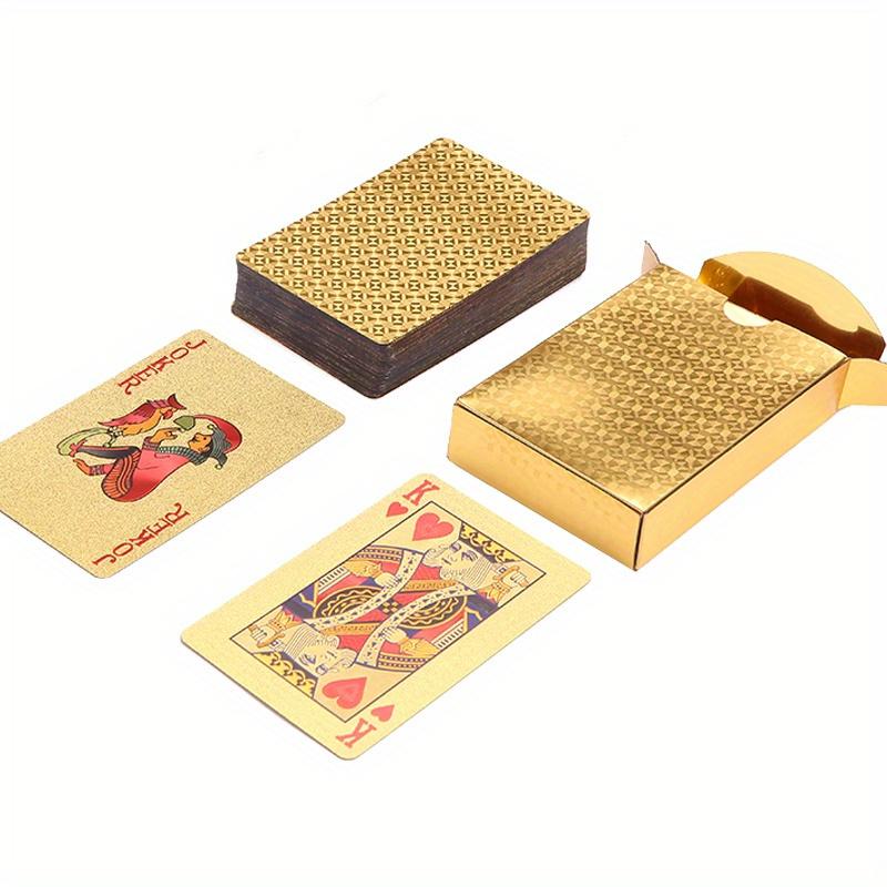 

Новая золотая колода игральных карт, волшебная карта, пластиковая фольга, покерный водонепроницаемый набор карт золотой