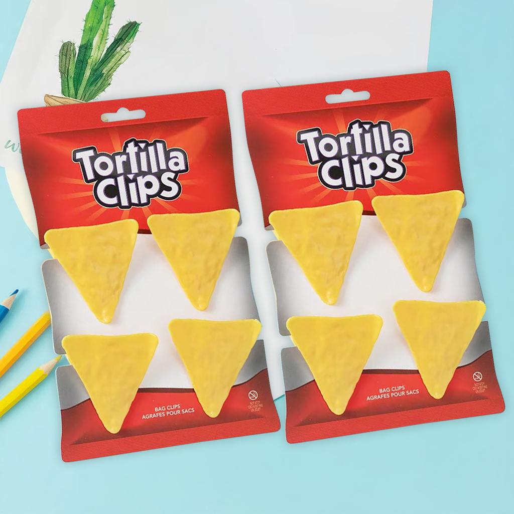 4PCS Chip-Shaped Food Bag Clip Versatile Fresh-keeping Sealed Clip For Snack Bags Bills Documents Durable Fun Kitchen Organizers